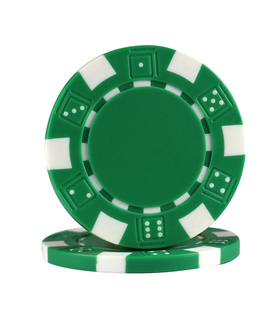 Dice chips green, roll of 25